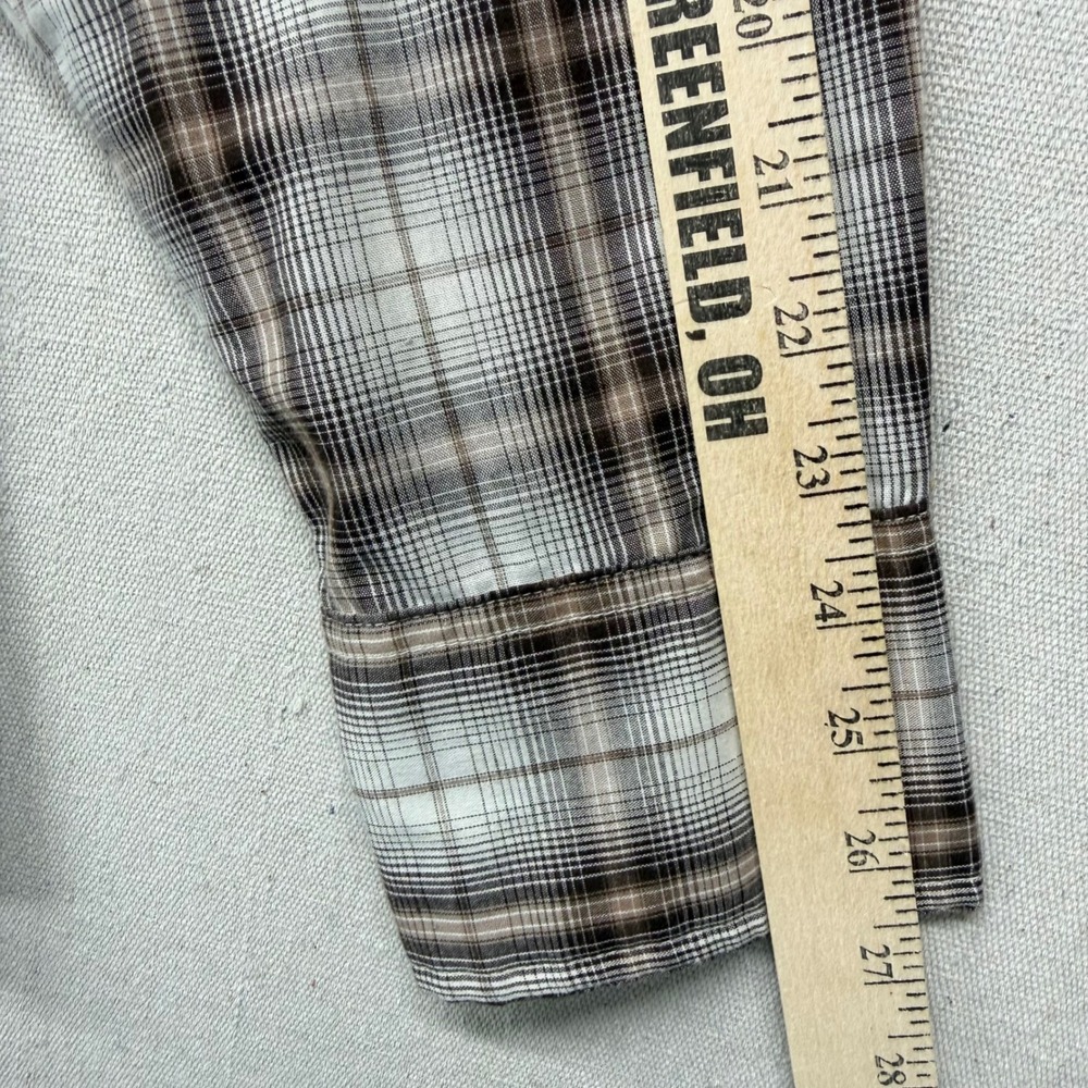 Wrangler Wrancher Western Snap Shirt Mens XLT Tall Brown Plaid MTW1231 Cowboy - Picture 13 of 13